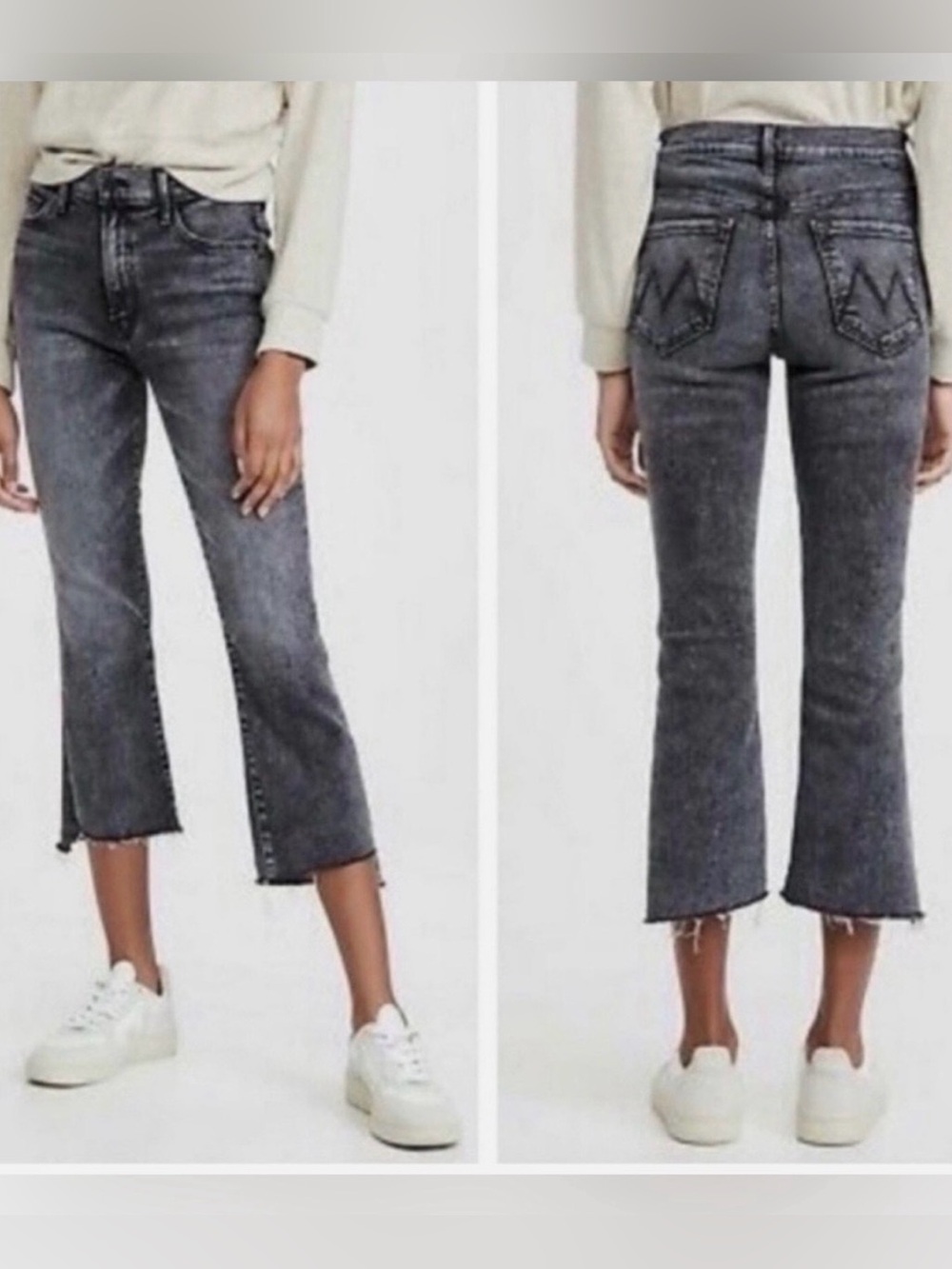 Mother Insider Crop Step Fray Jeans Train stops size 27